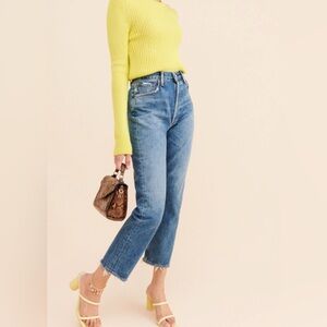 Riley Cropped Slim Straight Jeans Agolde